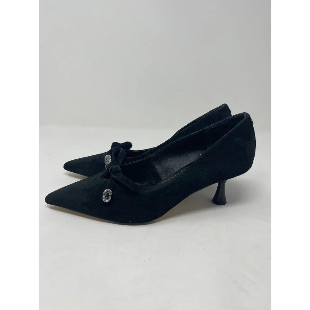 Circus‎ by Sam Edelman Kitten Heels Womens 6.5 Black Excellent Rhinestone Bow